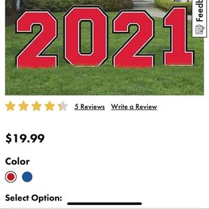 2021 graduation yard sign in red